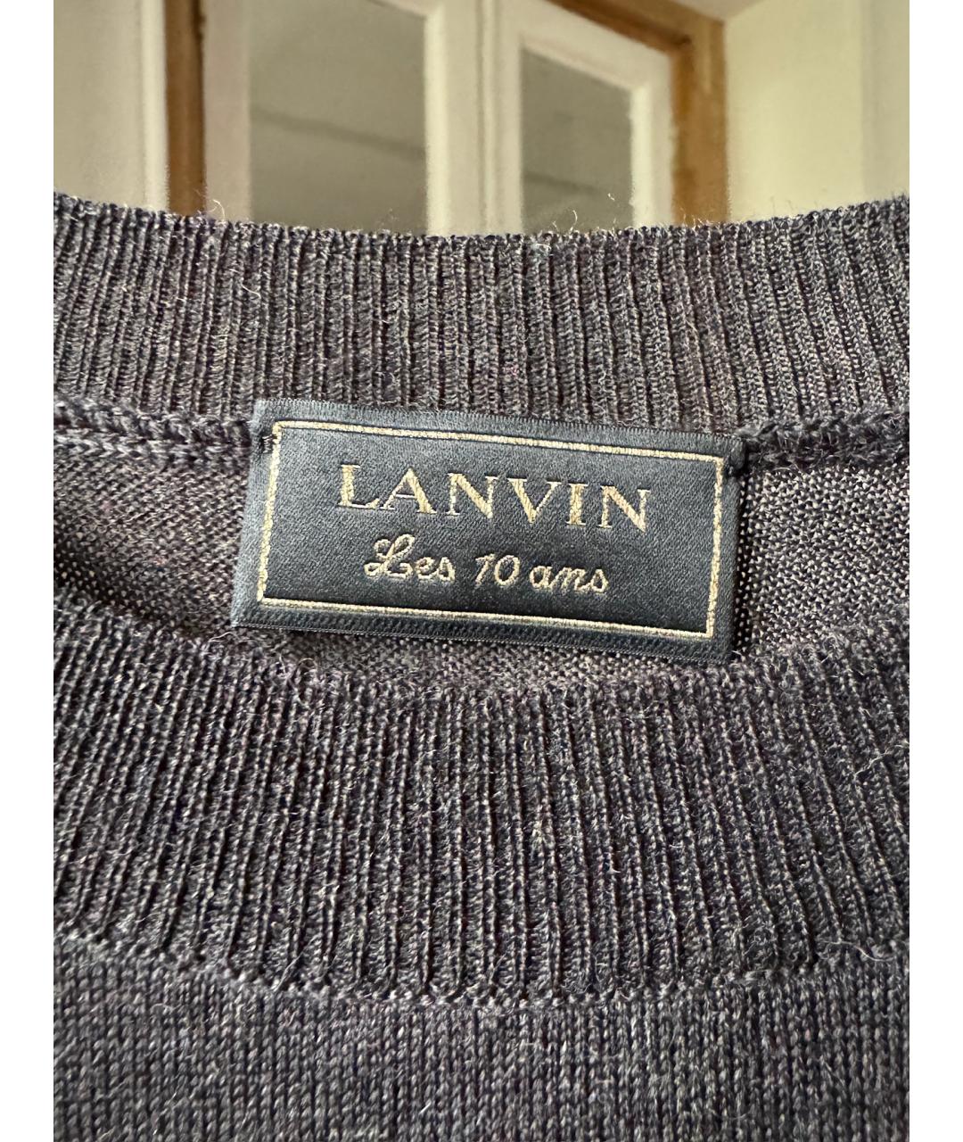 LANVIN Черная шерстяная футболка, фото 3