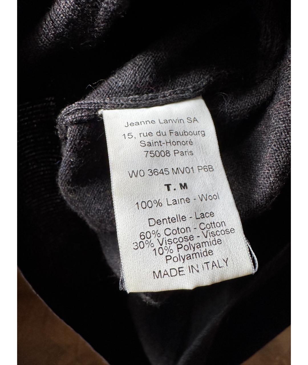 LANVIN Черная шерстяная футболка, фото 5