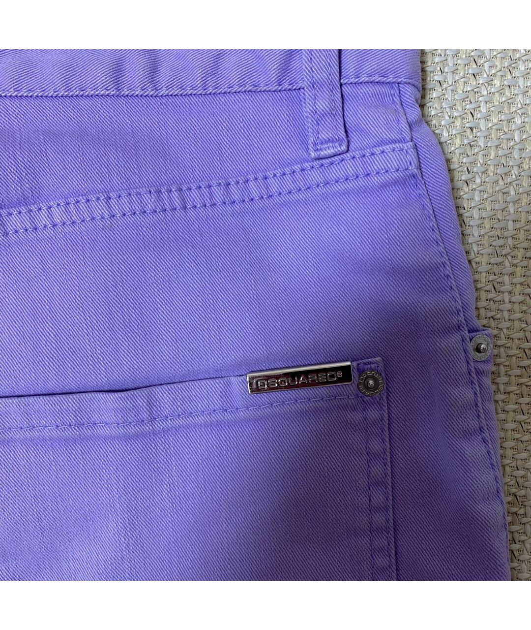 DSQUARED2 Фиолетовые хлопко-эластановые шорты, фото 4