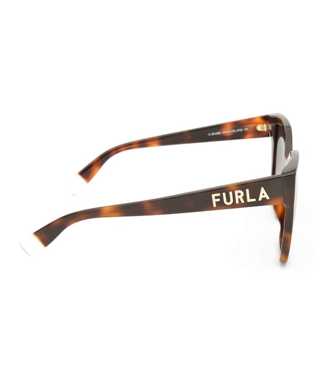 FURLA Коричневые пластиковые солнцезащитные очки, фото 2