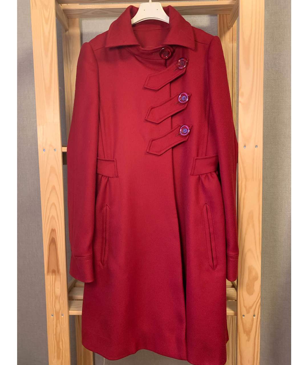 JOHN GALLIANO Красное шерстяное пальто, фото 8