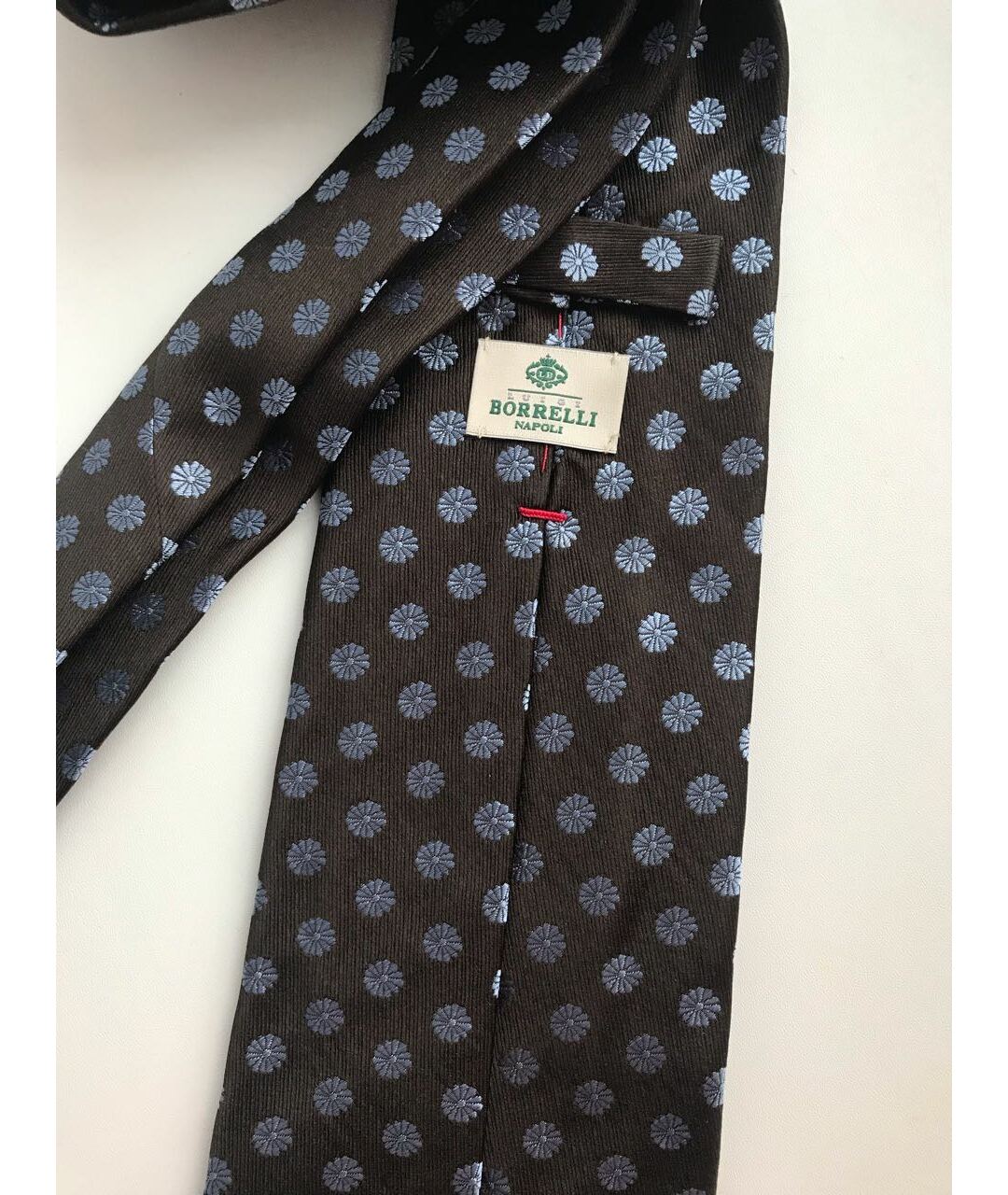 BORRELLI Коричневый шелковый галстук, фото 2
