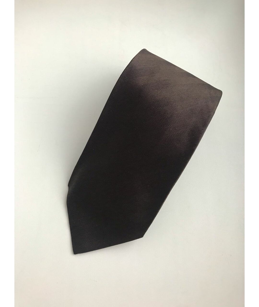 BORRELLI Коричневый шелковый галстук, фото 5