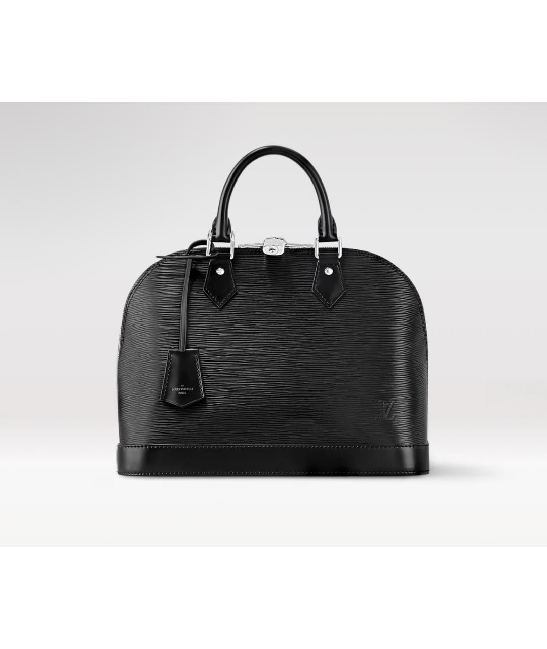 LOUIS VUITTON Черная кожаная сумка с короткими ручками, фото 10