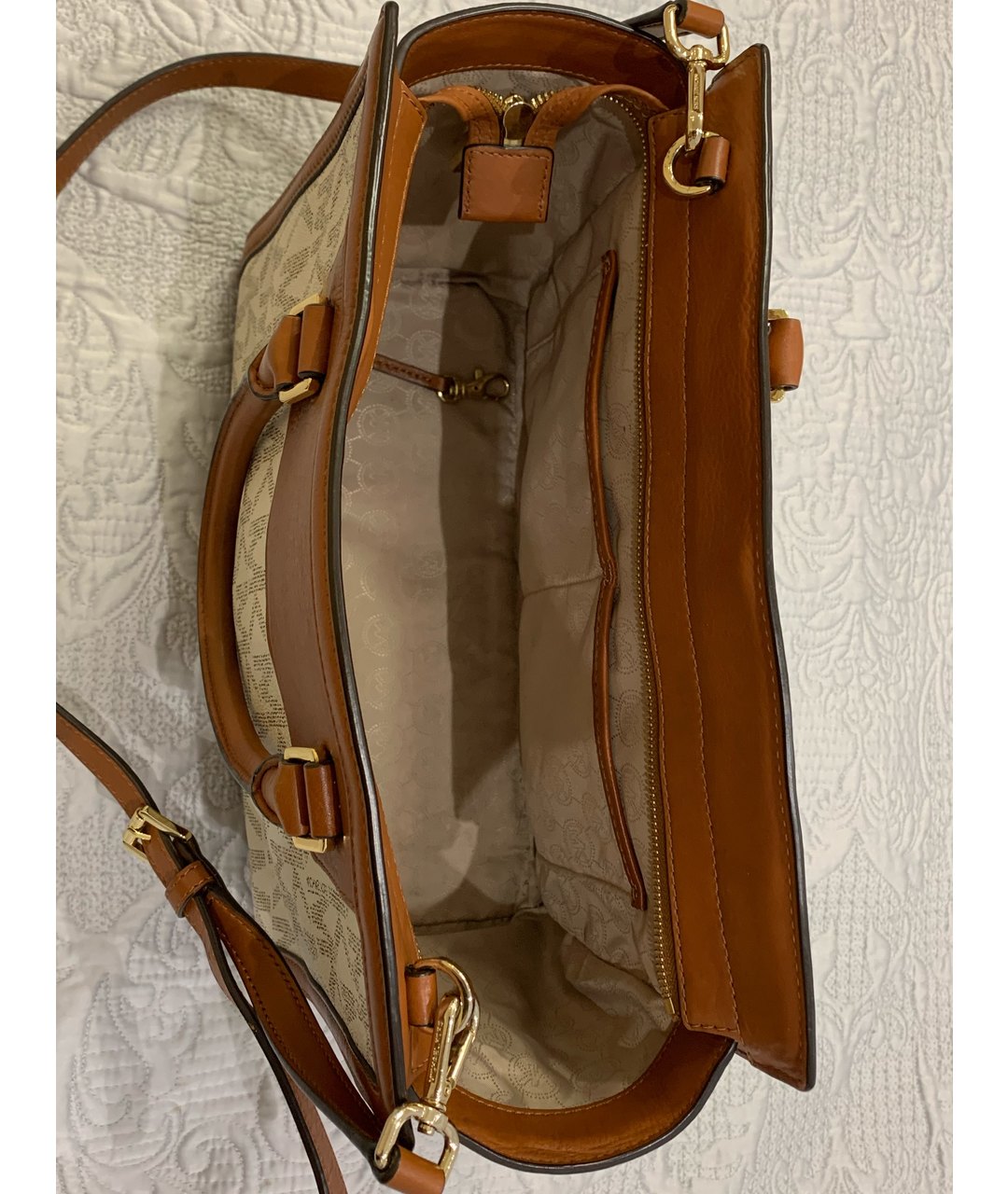 MICHAEL KORS Коричневая кожаная сумка тоут, фото 3