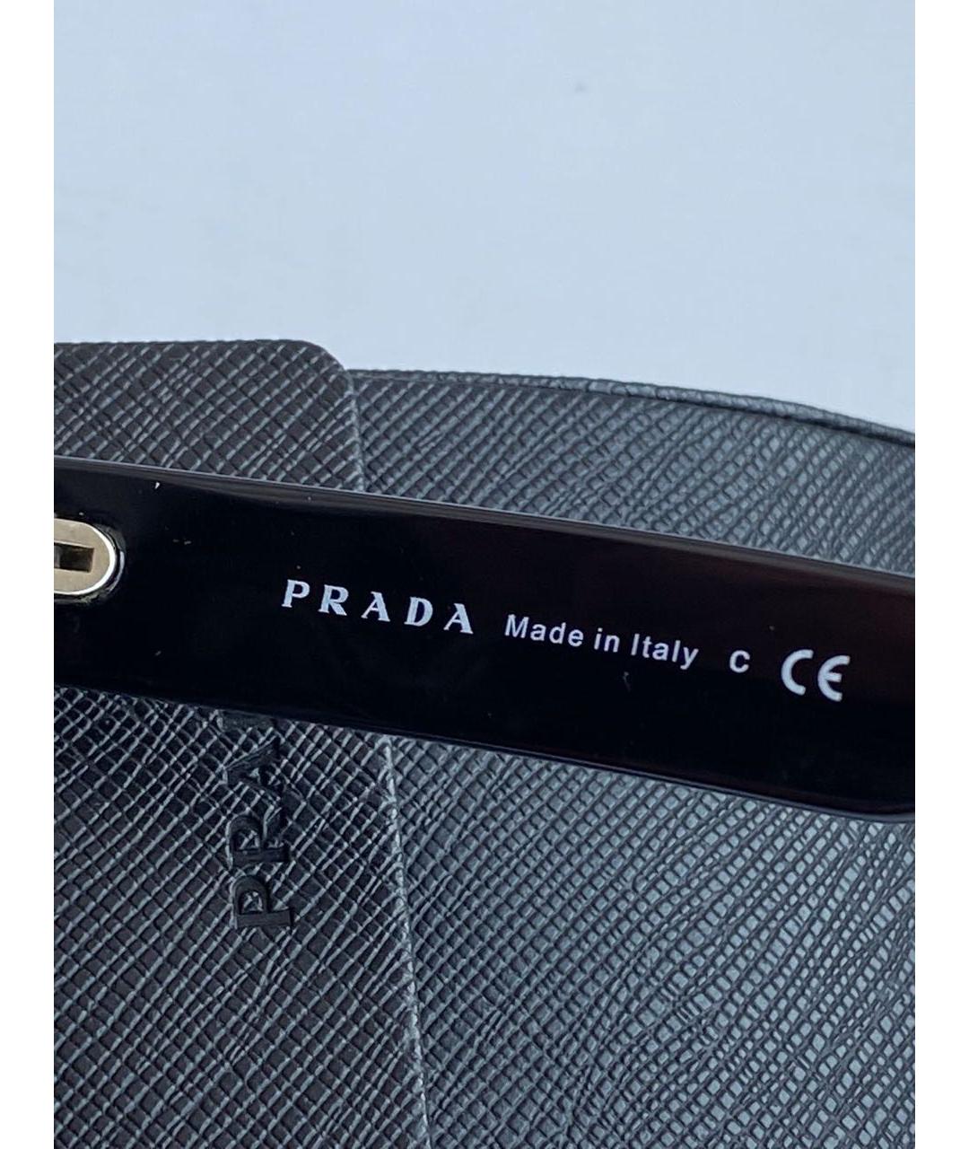 PRADA Черные пластиковые солнцезащитные очки, фото 3