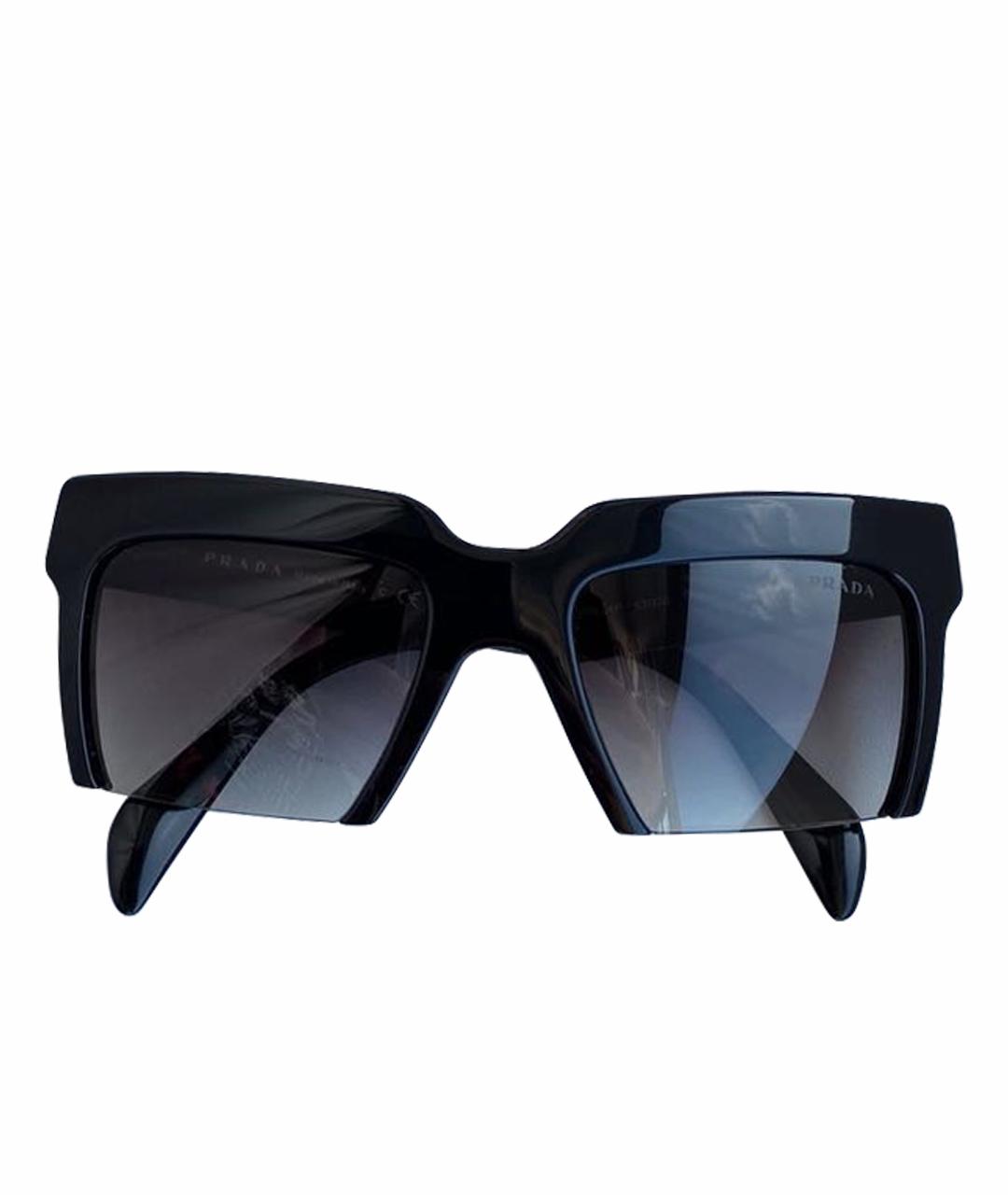 PRADA Черные пластиковые солнцезащитные очки, фото 1