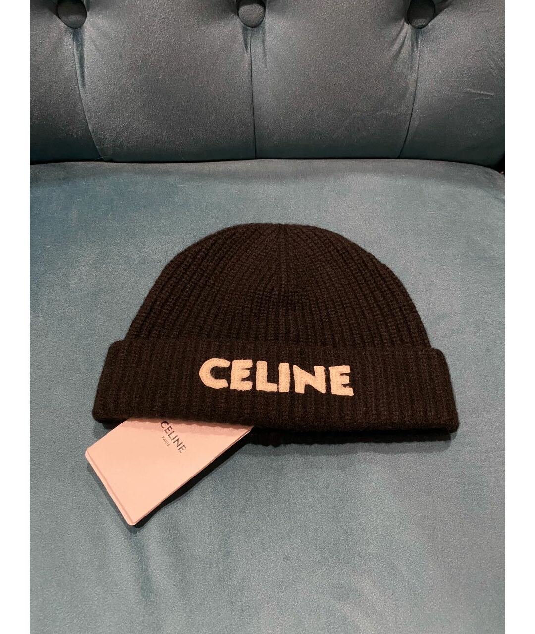 CELINE PRE-OWNED Черная кашемировая шапка, фото 2