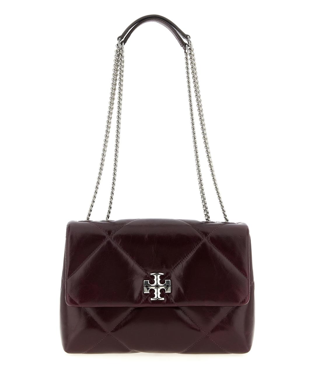 TORY BURCH Бордовая кожаная сумка через плечо, фото 1