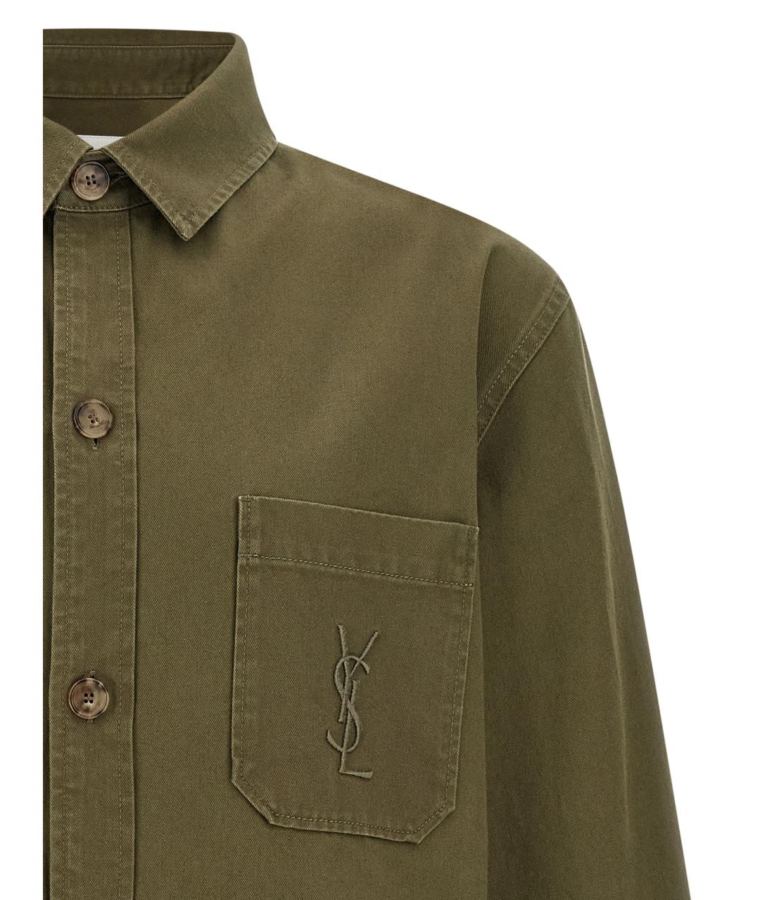 SAINT LAURENT Зеленая хлопковая куртка, фото 3
