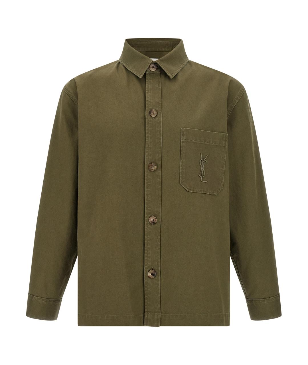 SAINT LAURENT Зеленая хлопковая куртка, фото 1