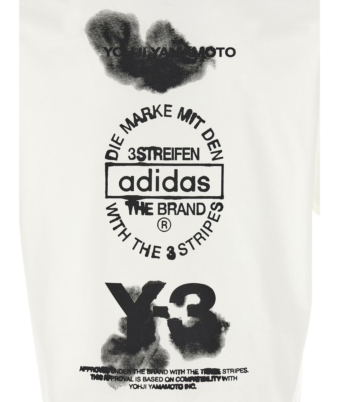 Y-3 Белая хлопковая футболка, фото 4