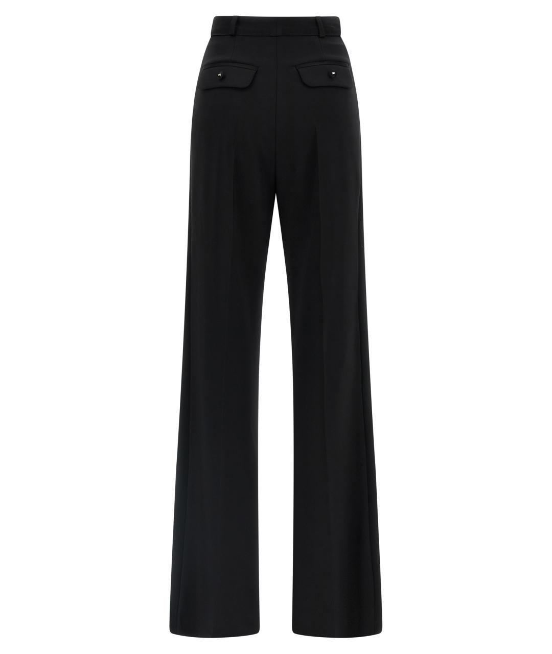 ELISABETTA FRANCHI Черные креповые прямые брюки, фото 2