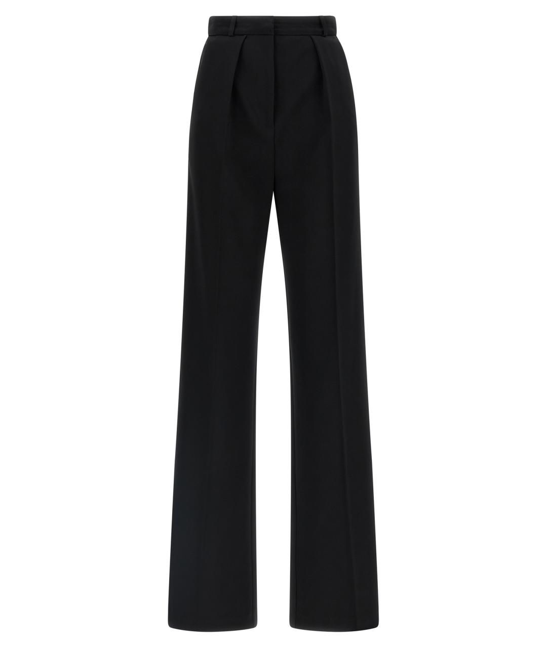 ELISABETTA FRANCHI Черные креповые прямые брюки, фото 1