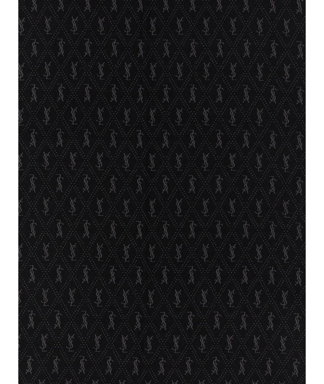 SAINT LAURENT Черный шерстяной шарф, фото 3