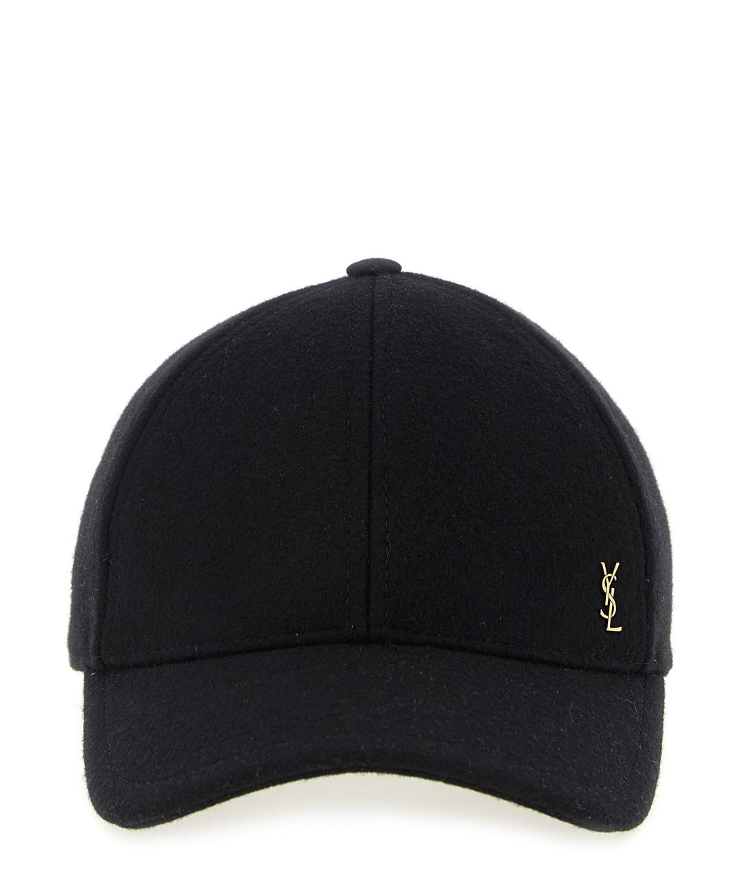 SAINT LAURENT Черная шерстяная кепка/бейсболка, фото 1