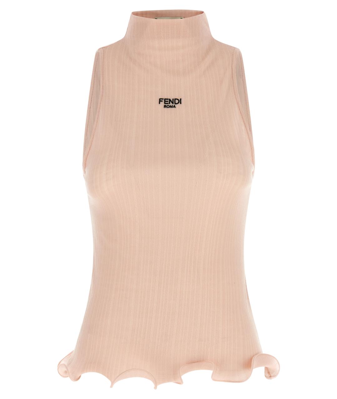 FENDI Розовая хлопковая майка, фото 1