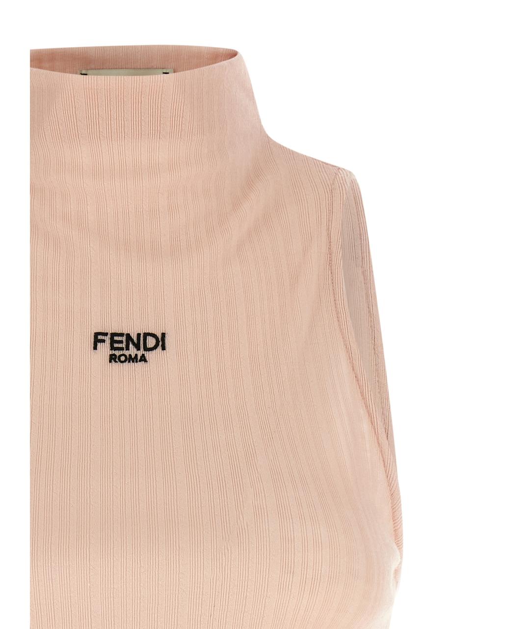 FENDI Розовая хлопковая майка, фото 3
