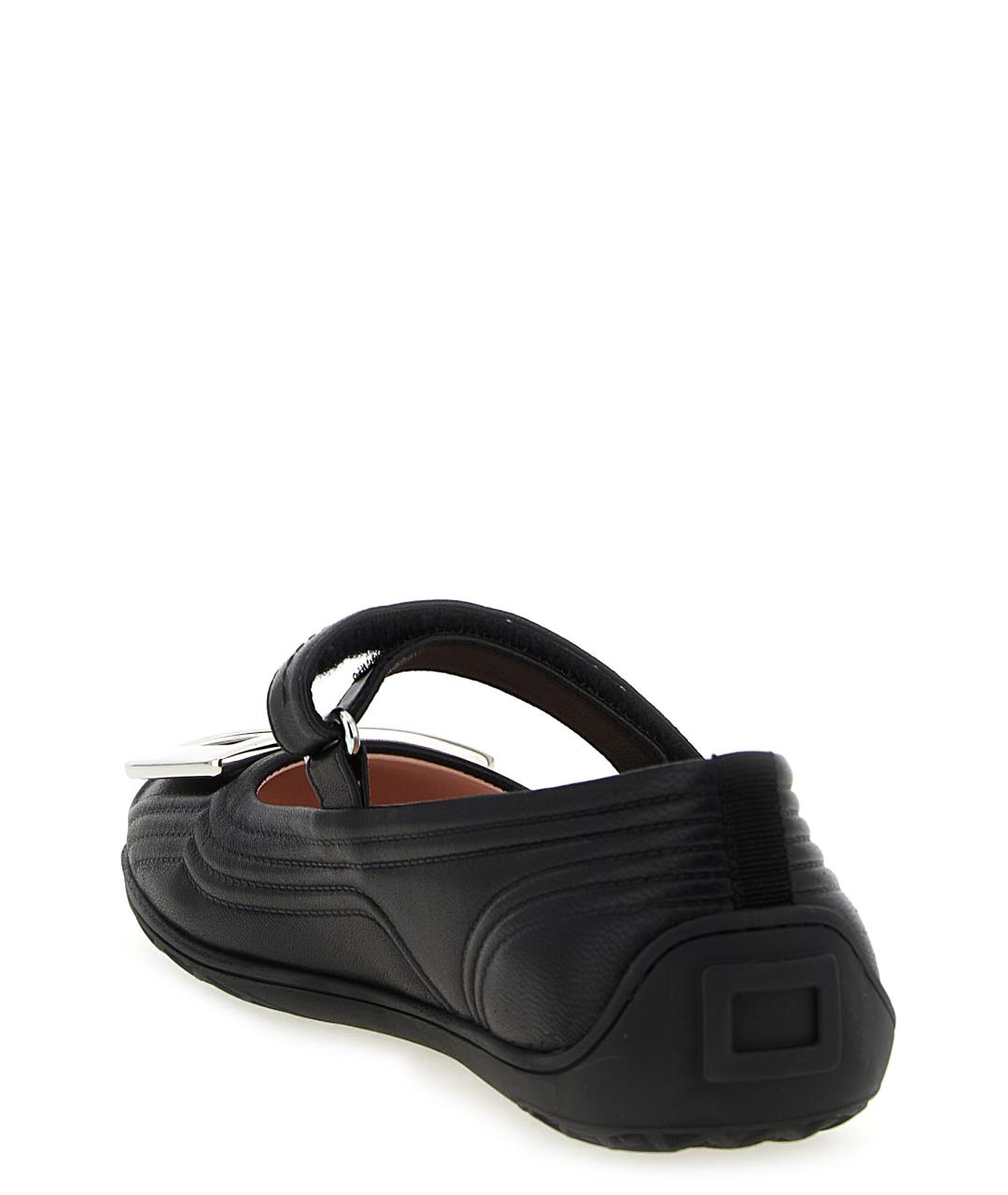 ROGER VIVIER Черные кожаные балетки, фото 3