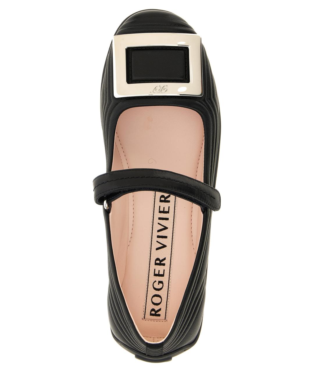 ROGER VIVIER Черные кожаные балетки, фото 4