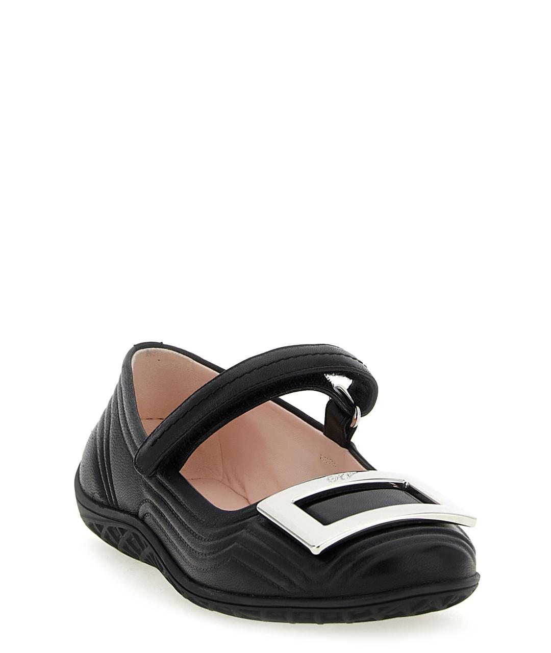 ROGER VIVIER Черные кожаные балетки, фото 2