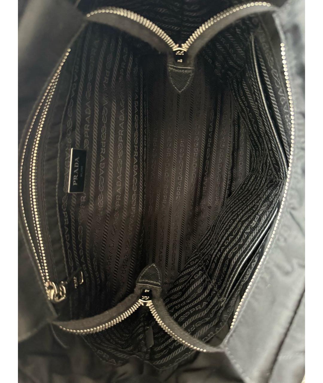 PRADA Черная тканевая сумка тоут, фото 4