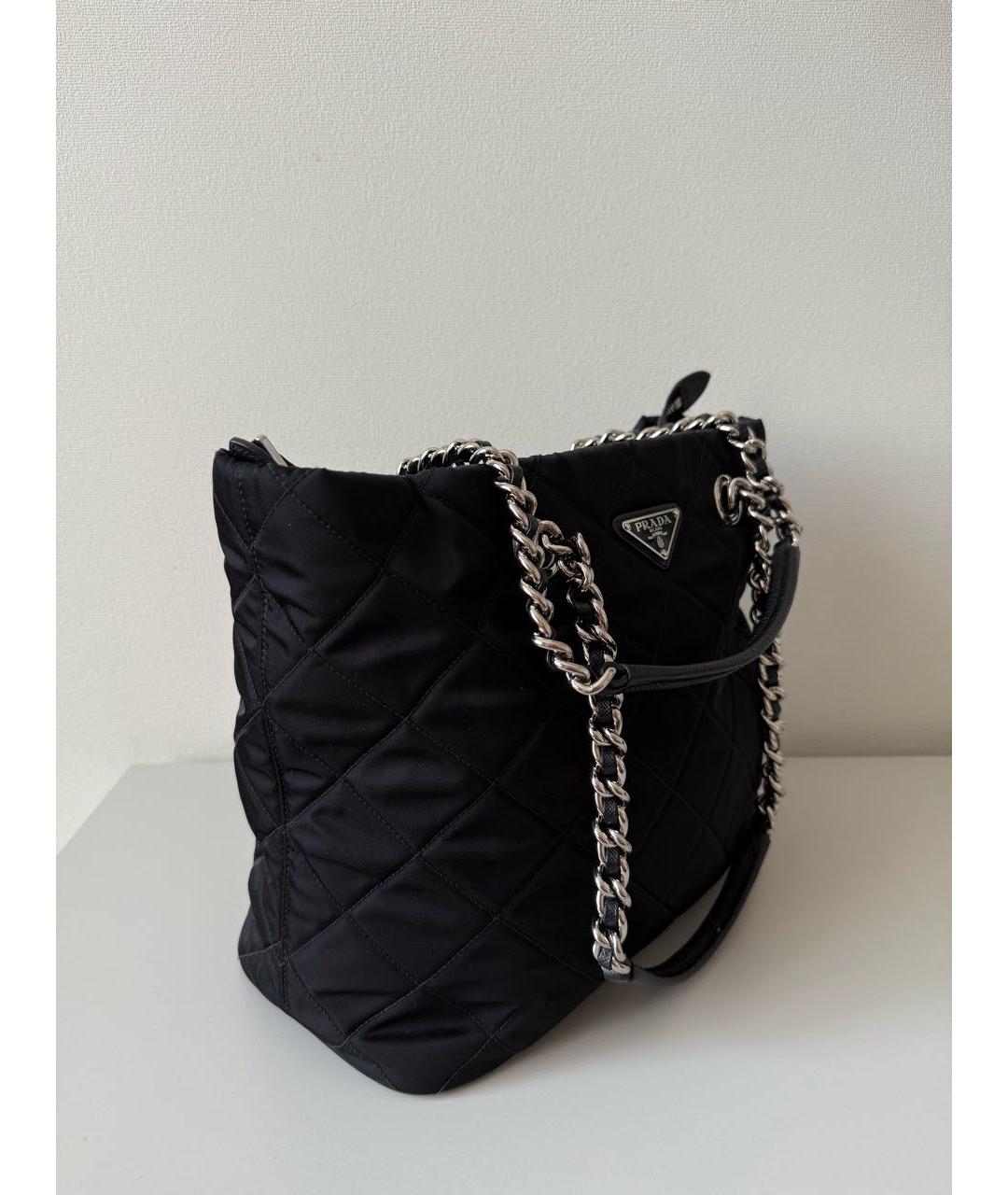 PRADA Черная тканевая сумка тоут, фото 2