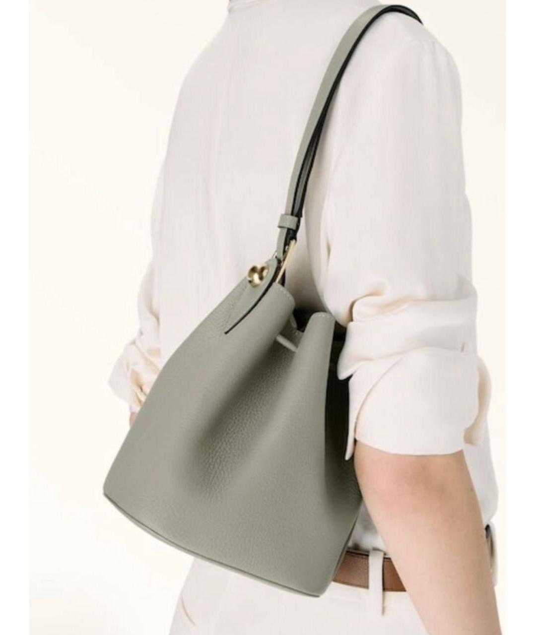 FURLA Серая кожаная сумка тоут, фото 3