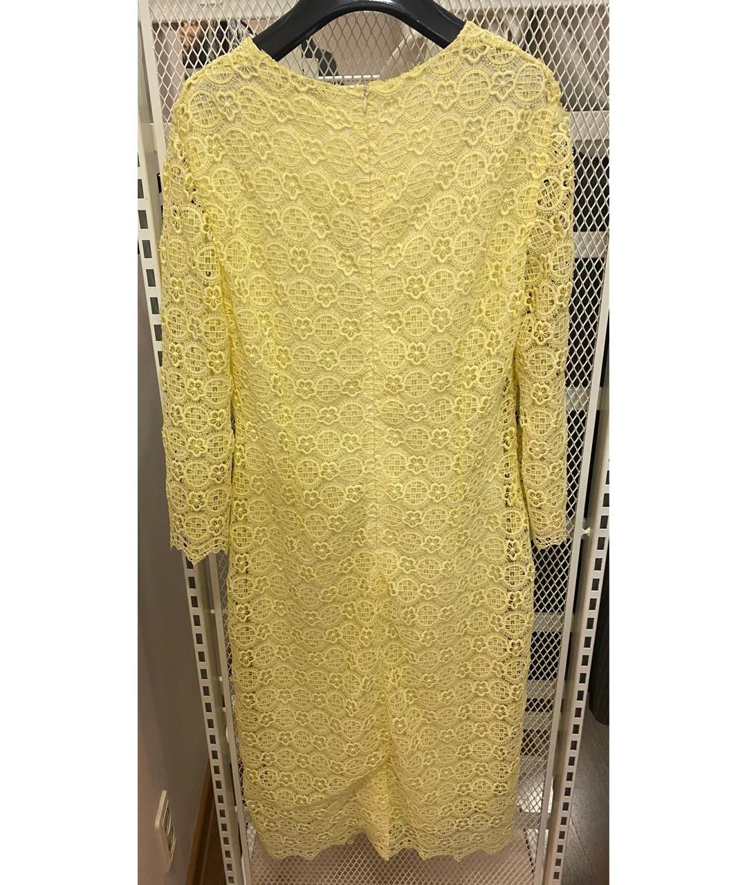 ERMANNO SCERVINO Желтое кружевное коктейльное платье, фото 3