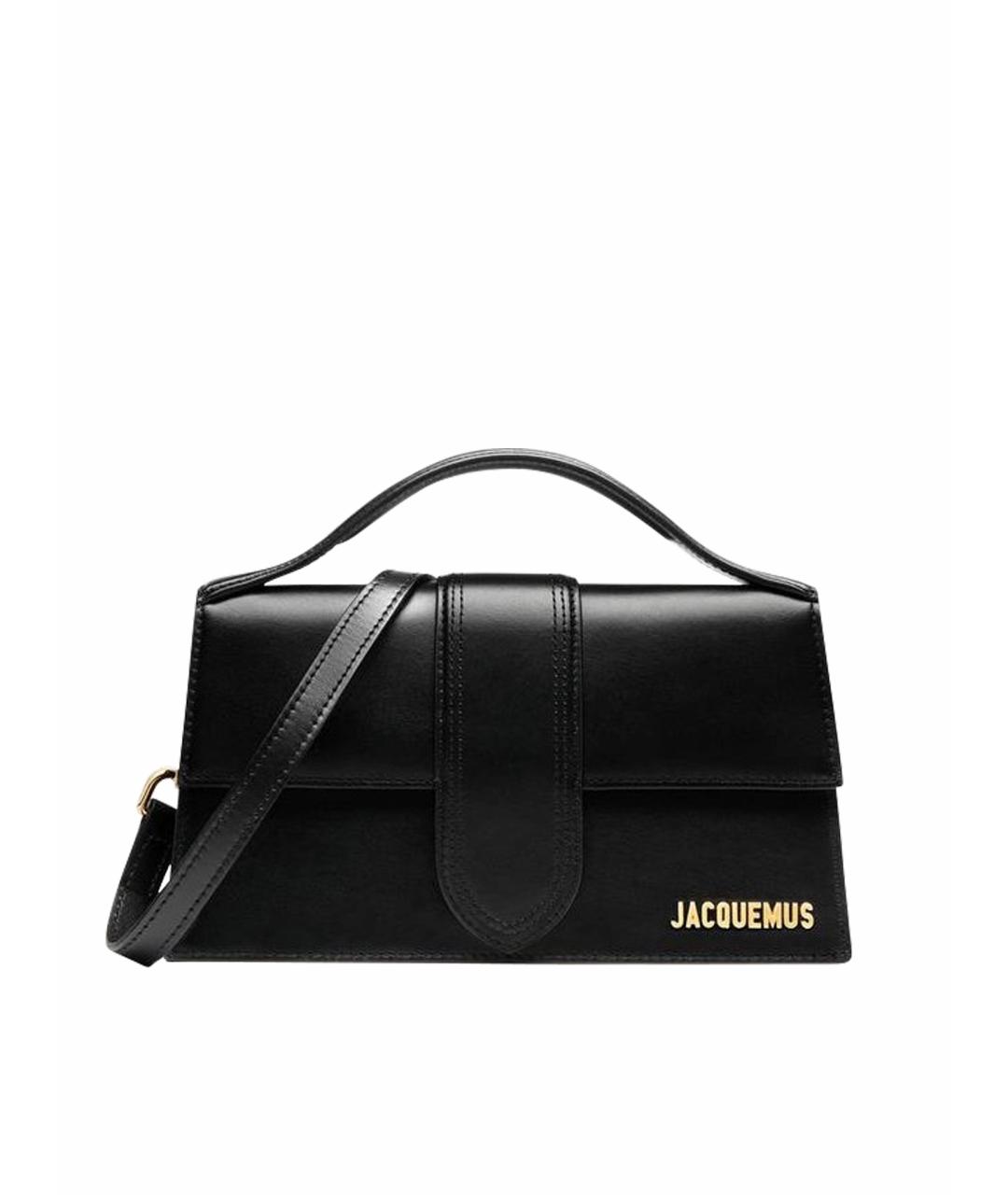 JACQUEMUS Черная кожаная сумка с короткими ручками, фото 7