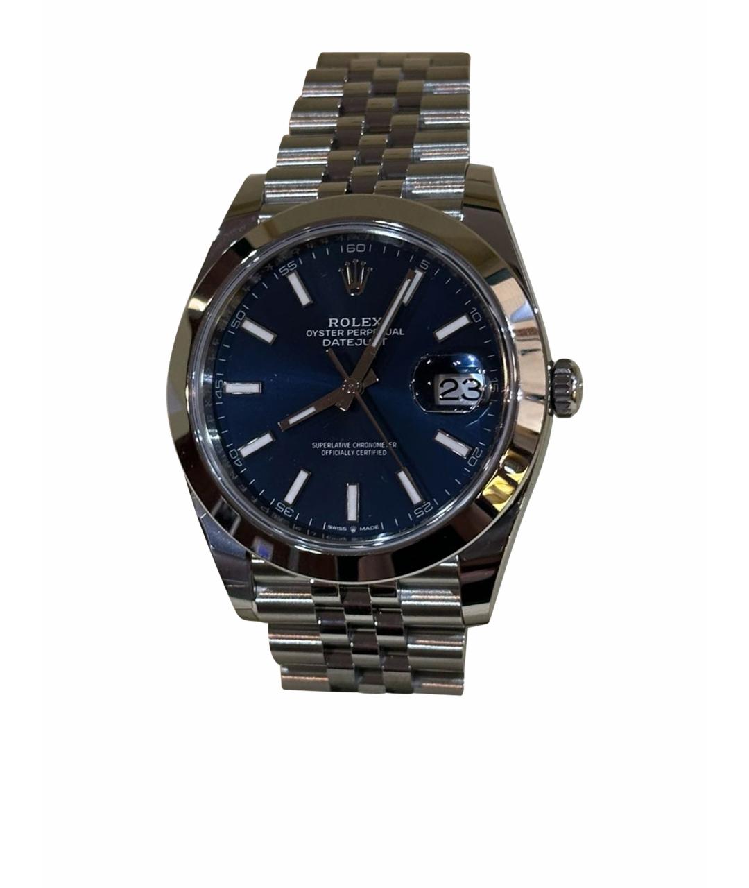 ROLEX Темно-синие металлические часы, фото 1