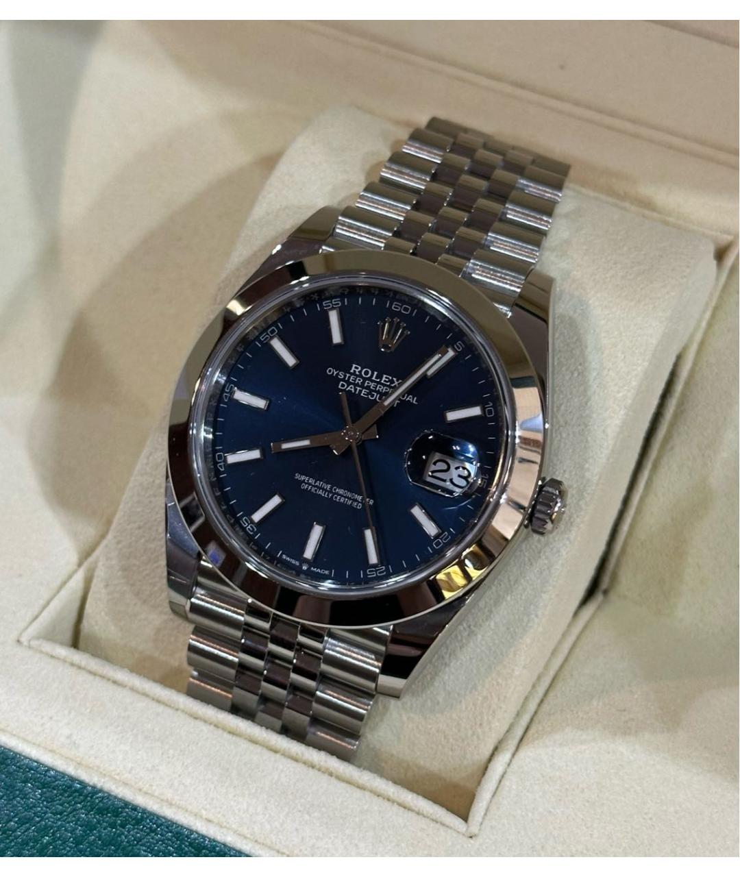 ROLEX Темно-синие металлические часы, фото 5