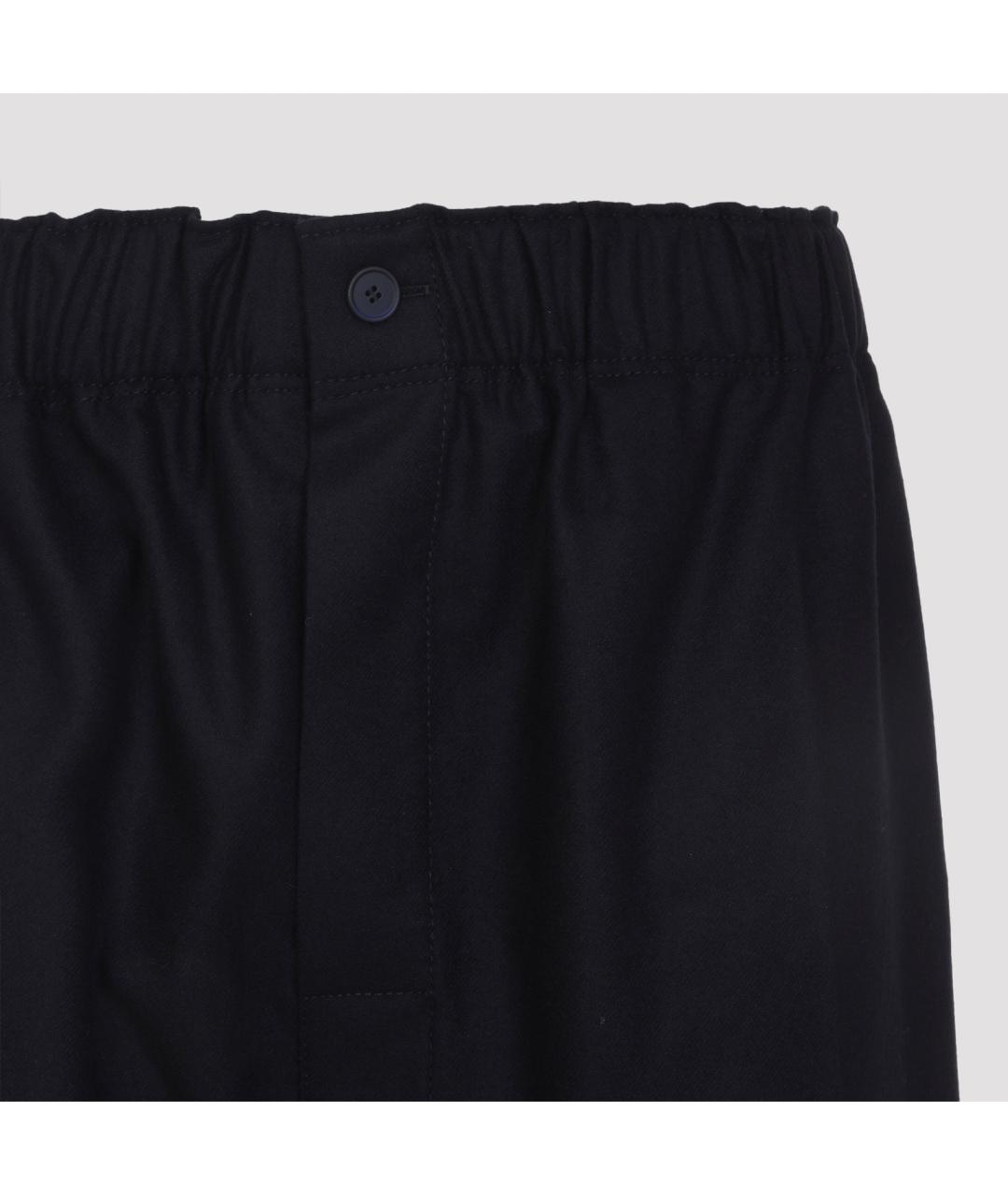 Carven Темно-синие шерстяные прямые брюки, фото 5
