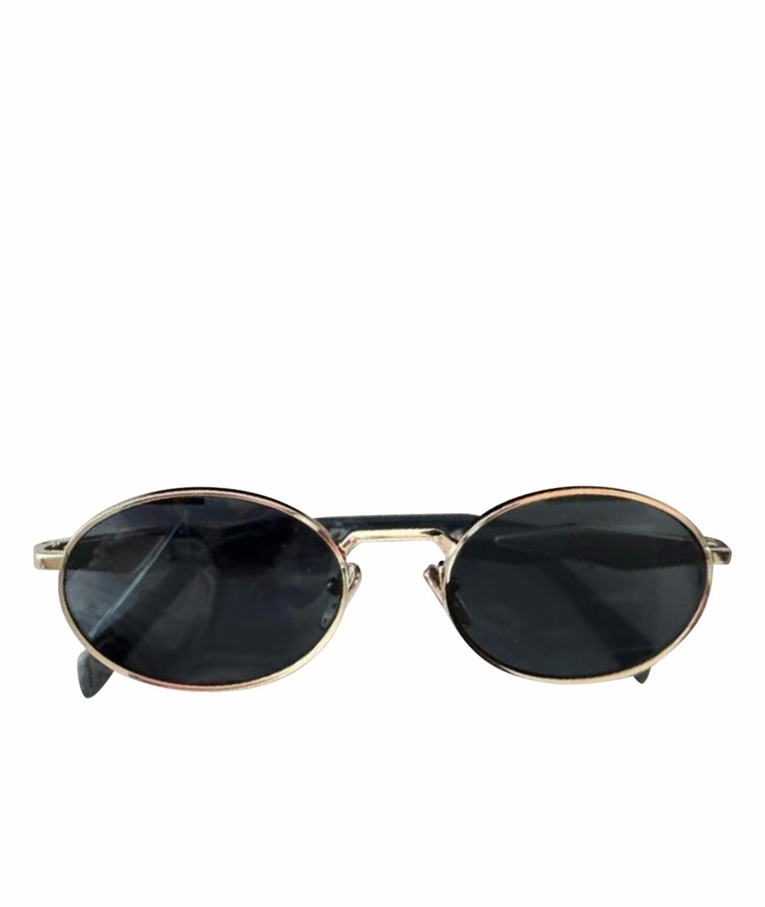PRADA Черные металлические солнцезащитные очки, фото 1