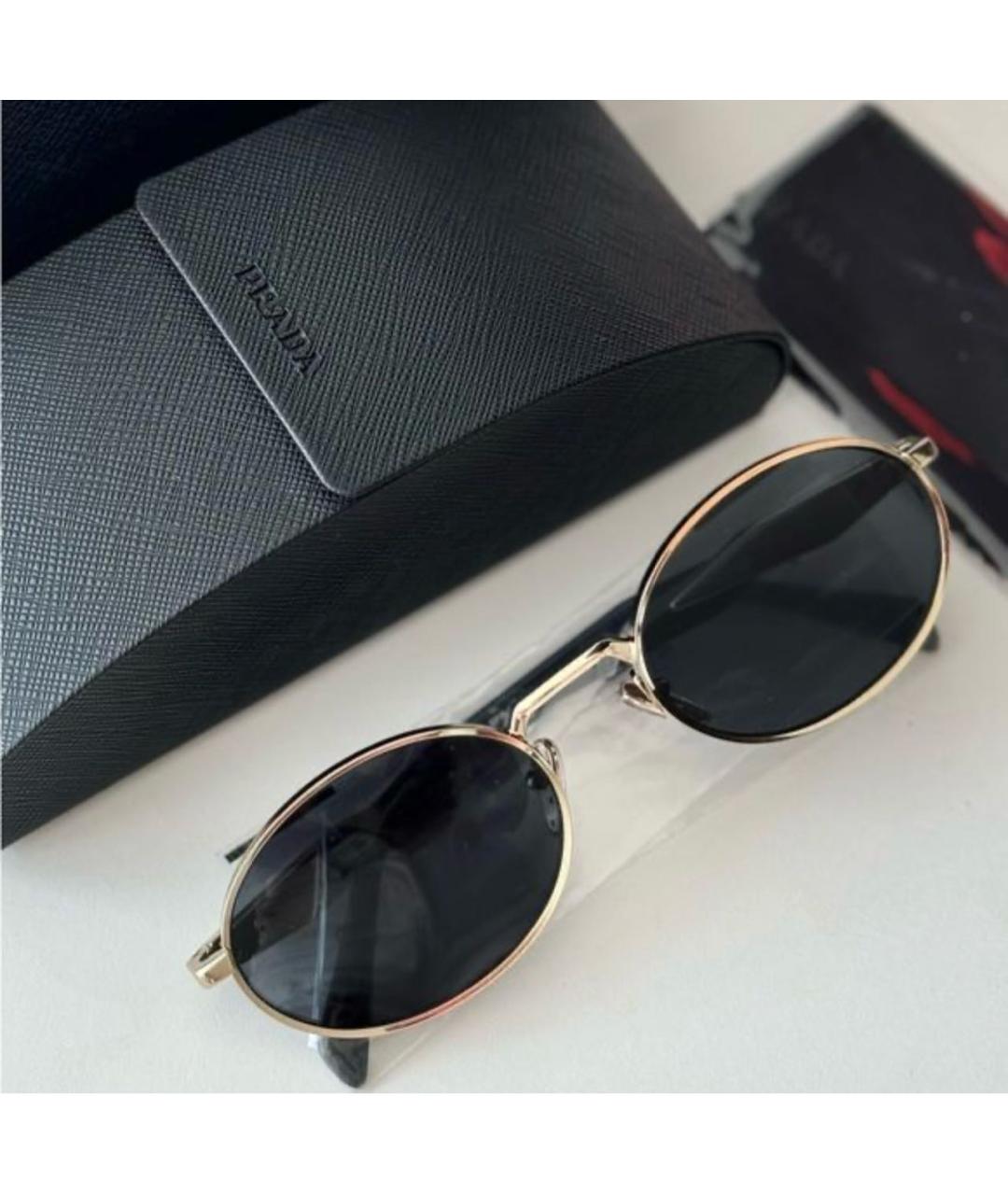 PRADA Черные металлические солнцезащитные очки, фото 5