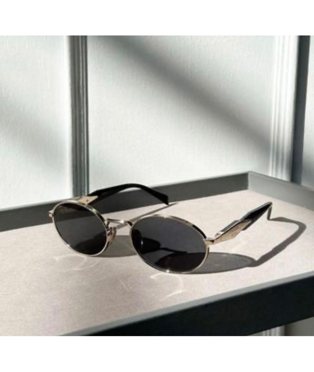 PRADA Черные металлические солнцезащитные очки, фото 3