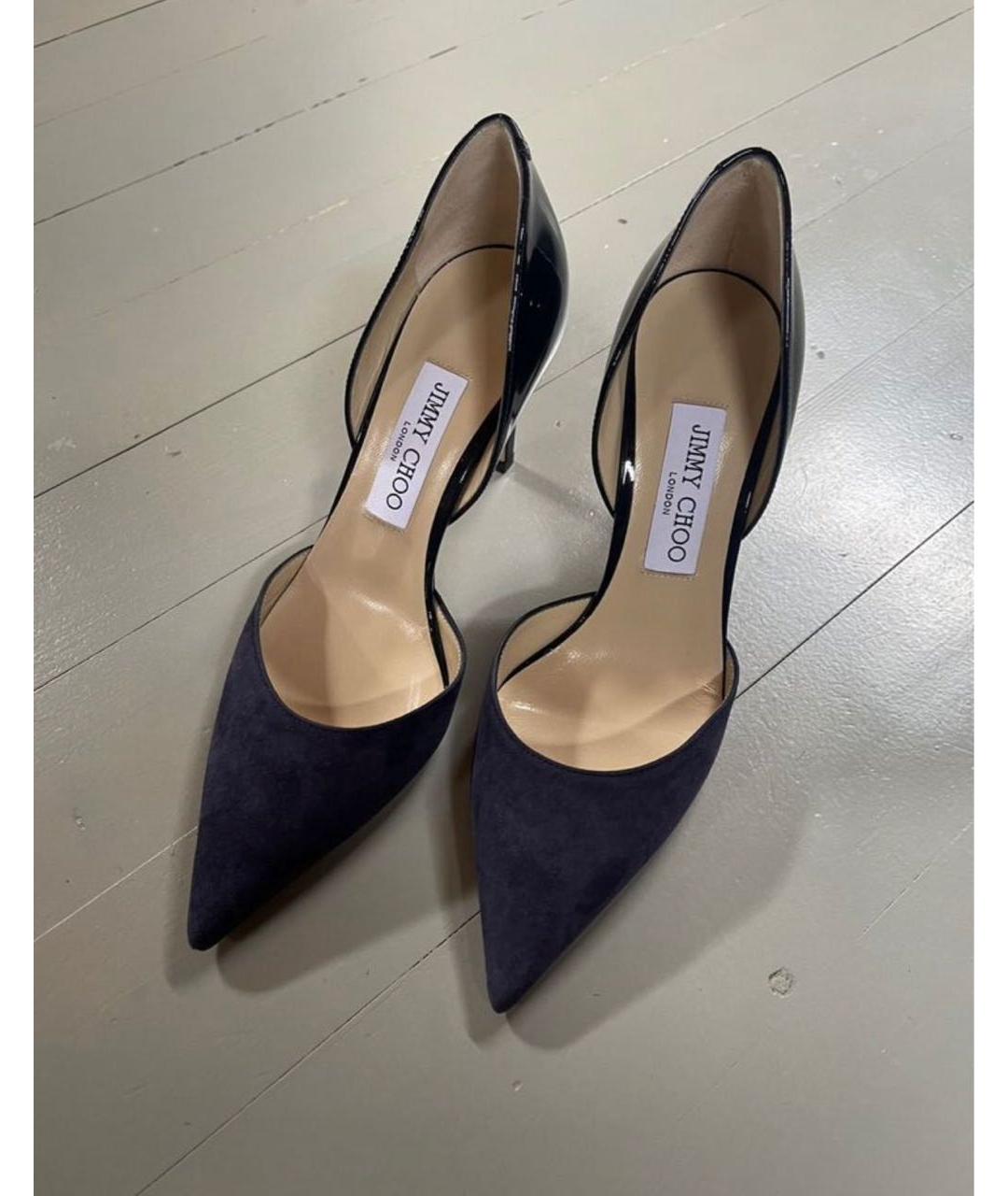 JIMMY CHOO Темно-синие замшевые туфли, фото 2