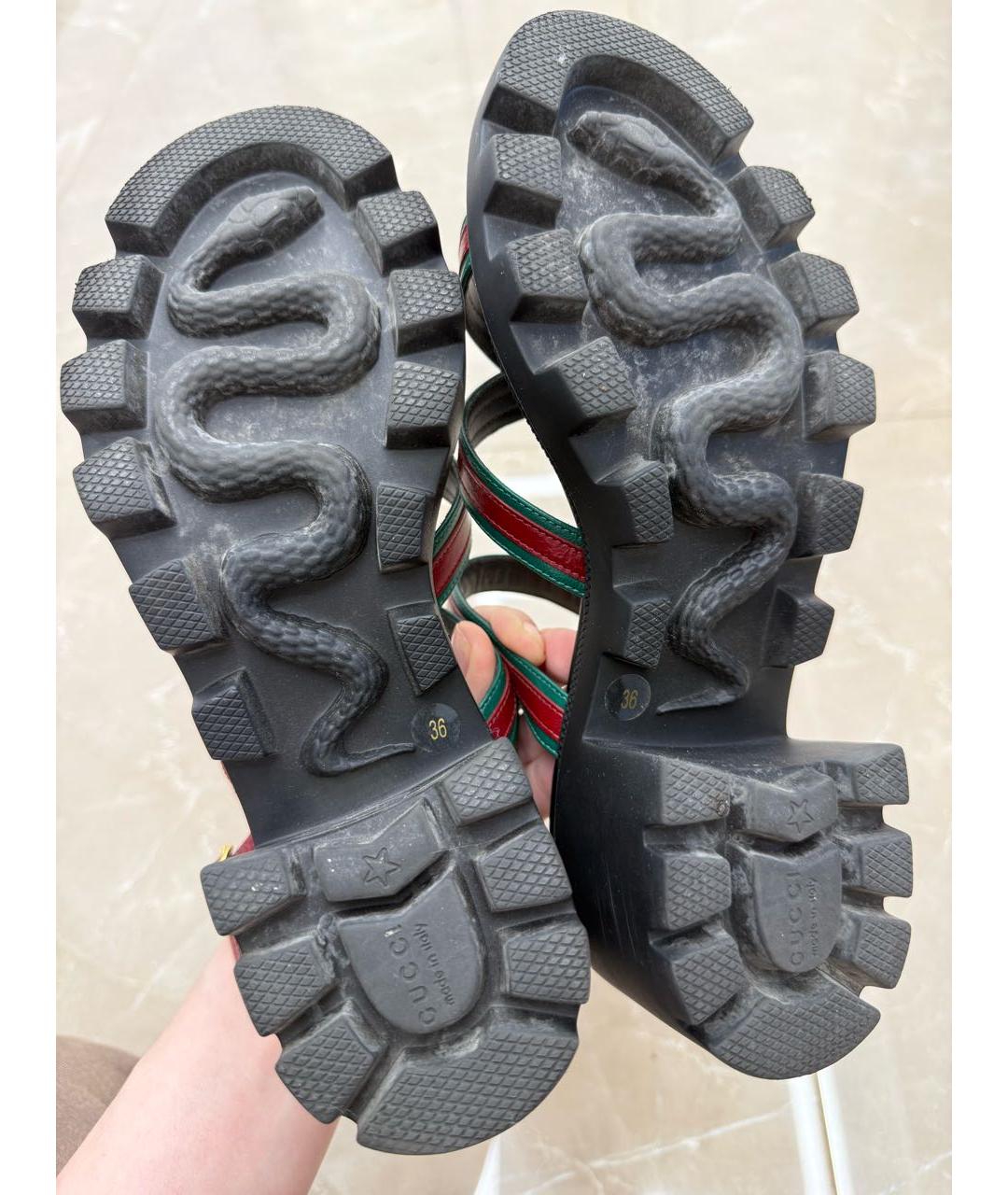 GUCCI Босоножки из лакированной кожи, фото 4