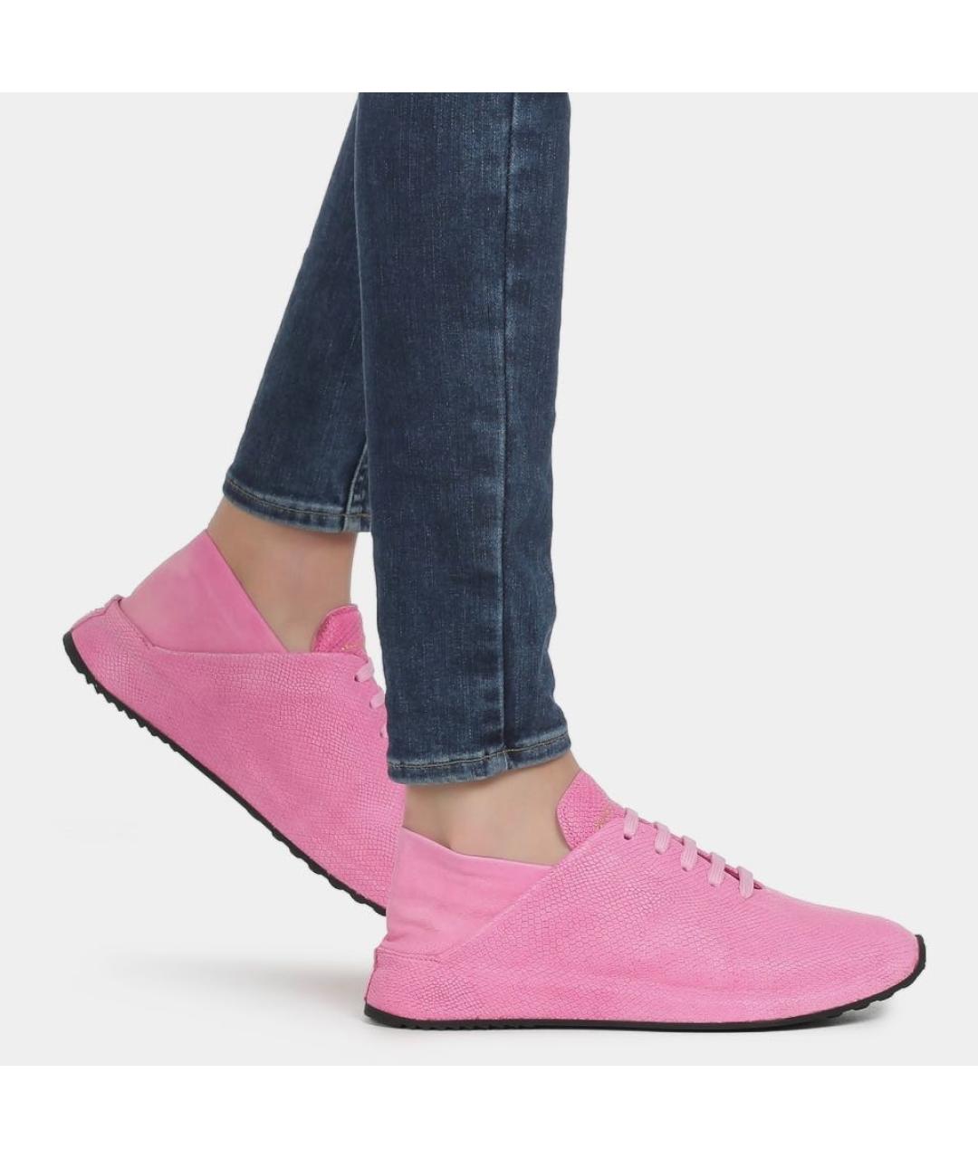 OFFICINE CREATIVE Фуксия кожаные кроссовки, фото 8