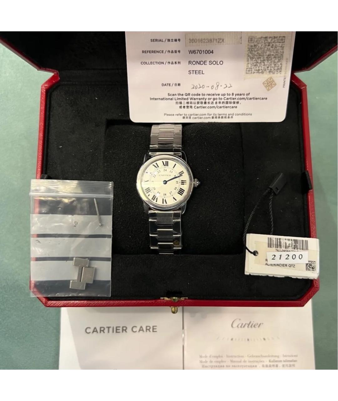 CARTIER Серебряные часы, фото 2