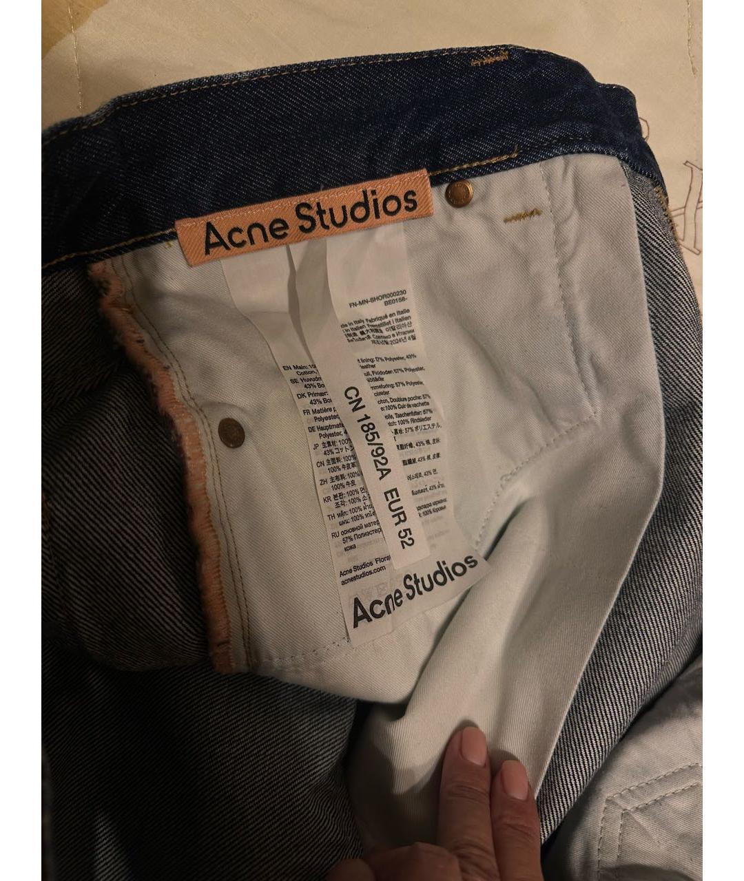 ACNE STUDIOS Темно-синие деним шорты, фото 7