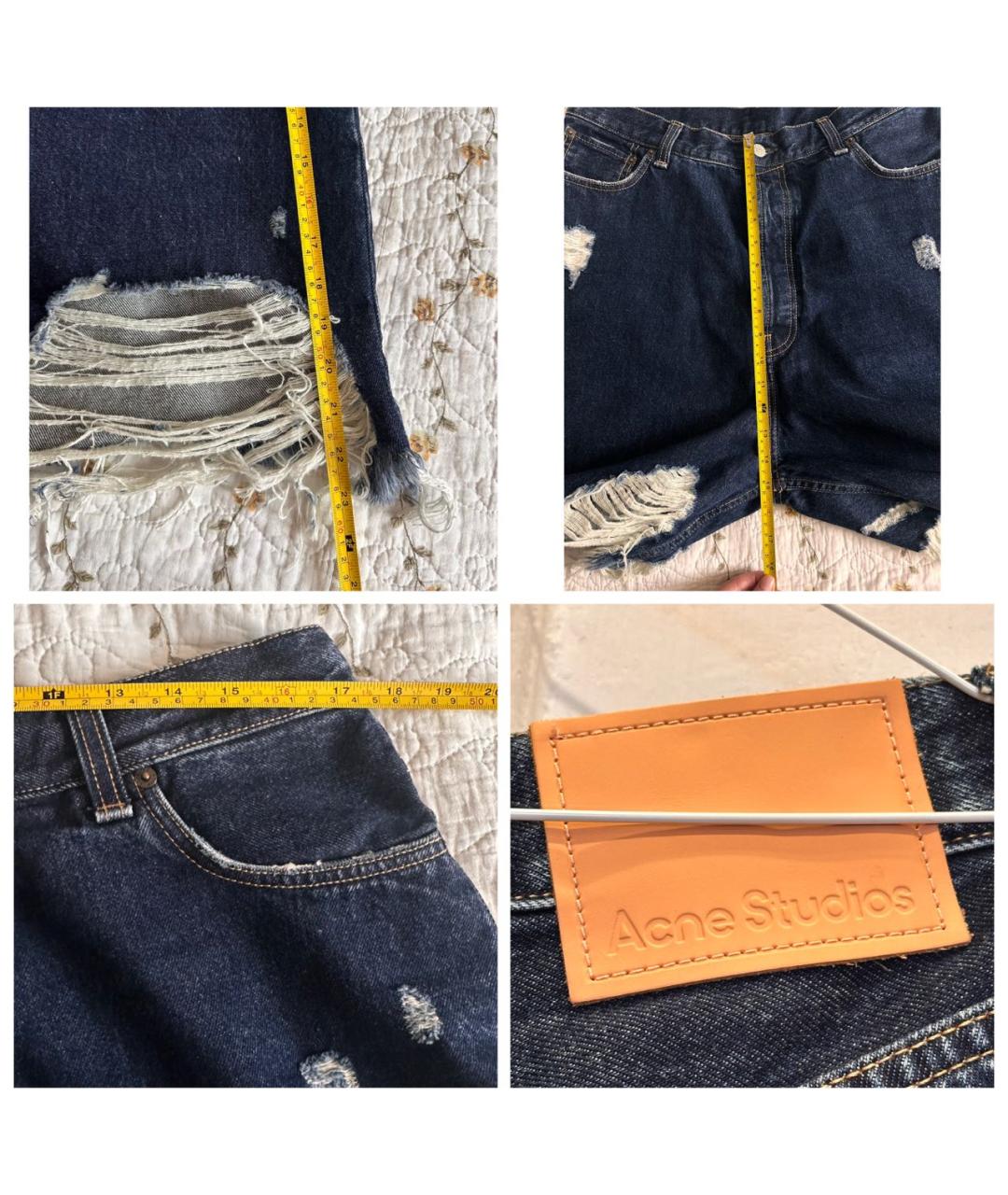 ACNE STUDIOS Темно-синие деним шорты, фото 4