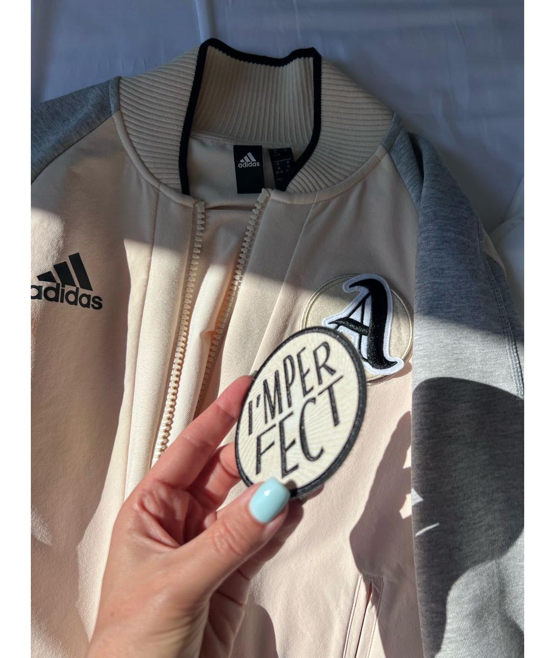 ADIDAS Бежевая хлопковая спортивная куртка, фото 5