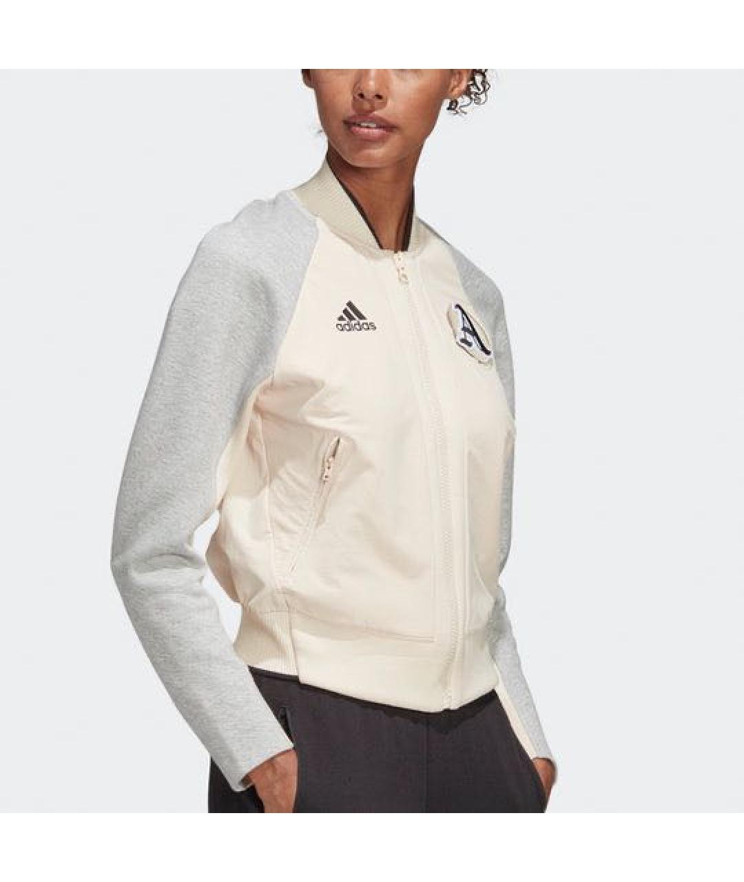 ADIDAS Бежевая хлопковая спортивная куртка, фото 3