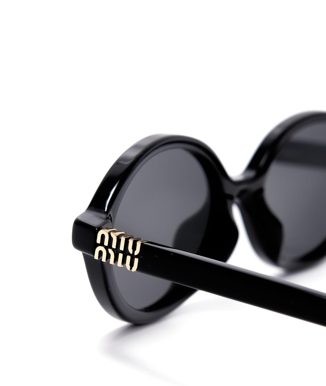 MIU MIU Черные пластиковые солнцезащитные очки, фото 4