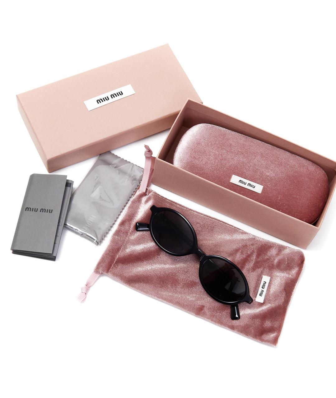 MIU MIU Черные пластиковые солнцезащитные очки, фото 6