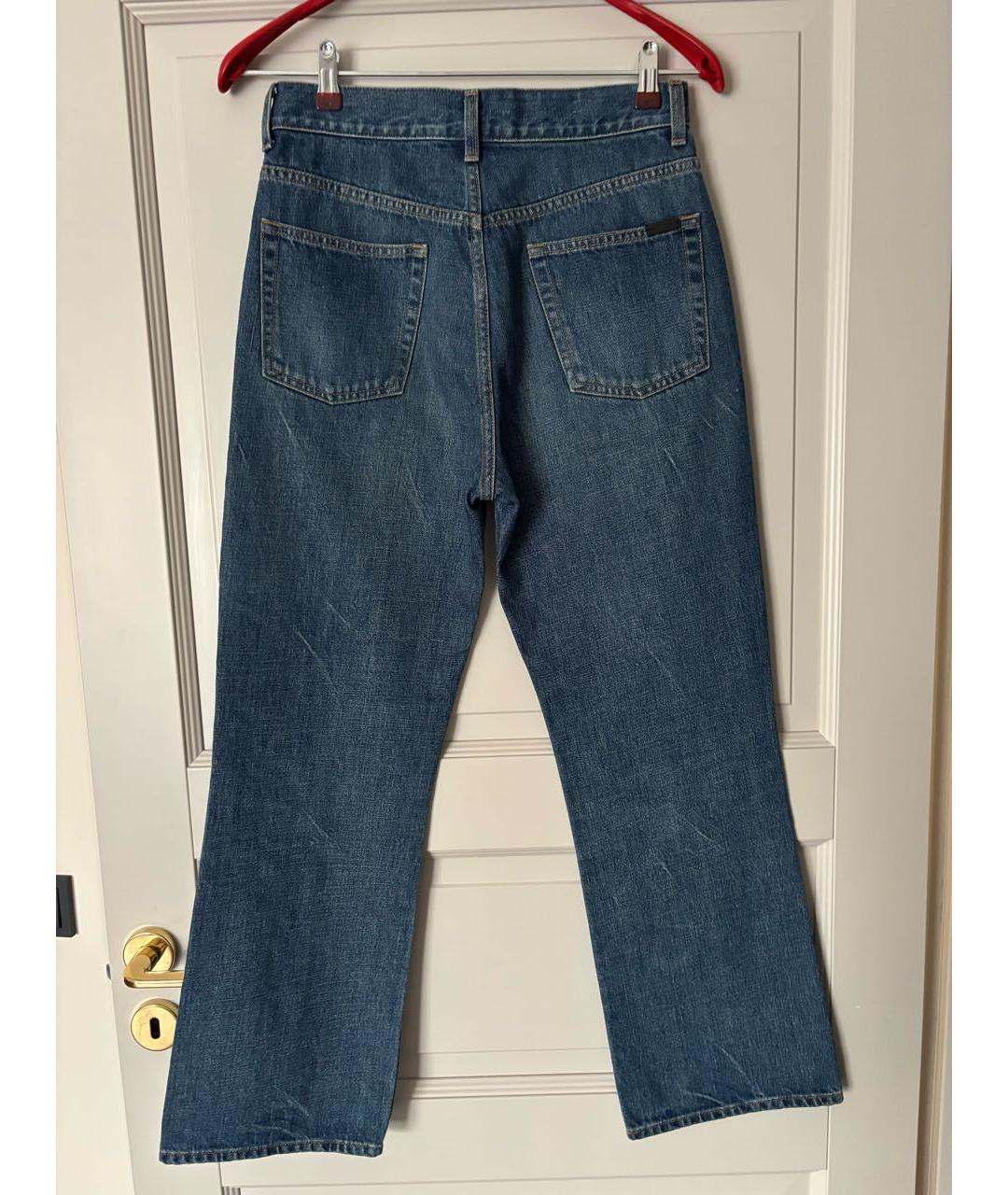 SAINT LAURENT Темно-синие хлопковые прямые джинсы, фото 2