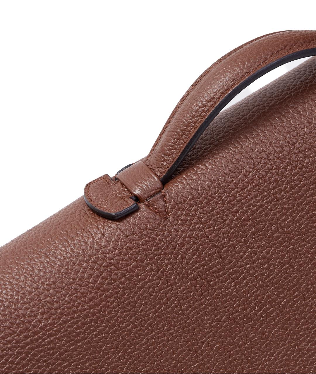 HERMES Коричневый кожаный портфель, фото 4
