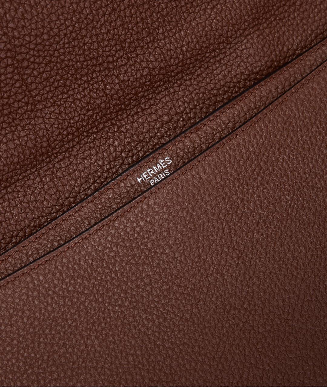 HERMES Коричневый кожаный портфель, фото 6