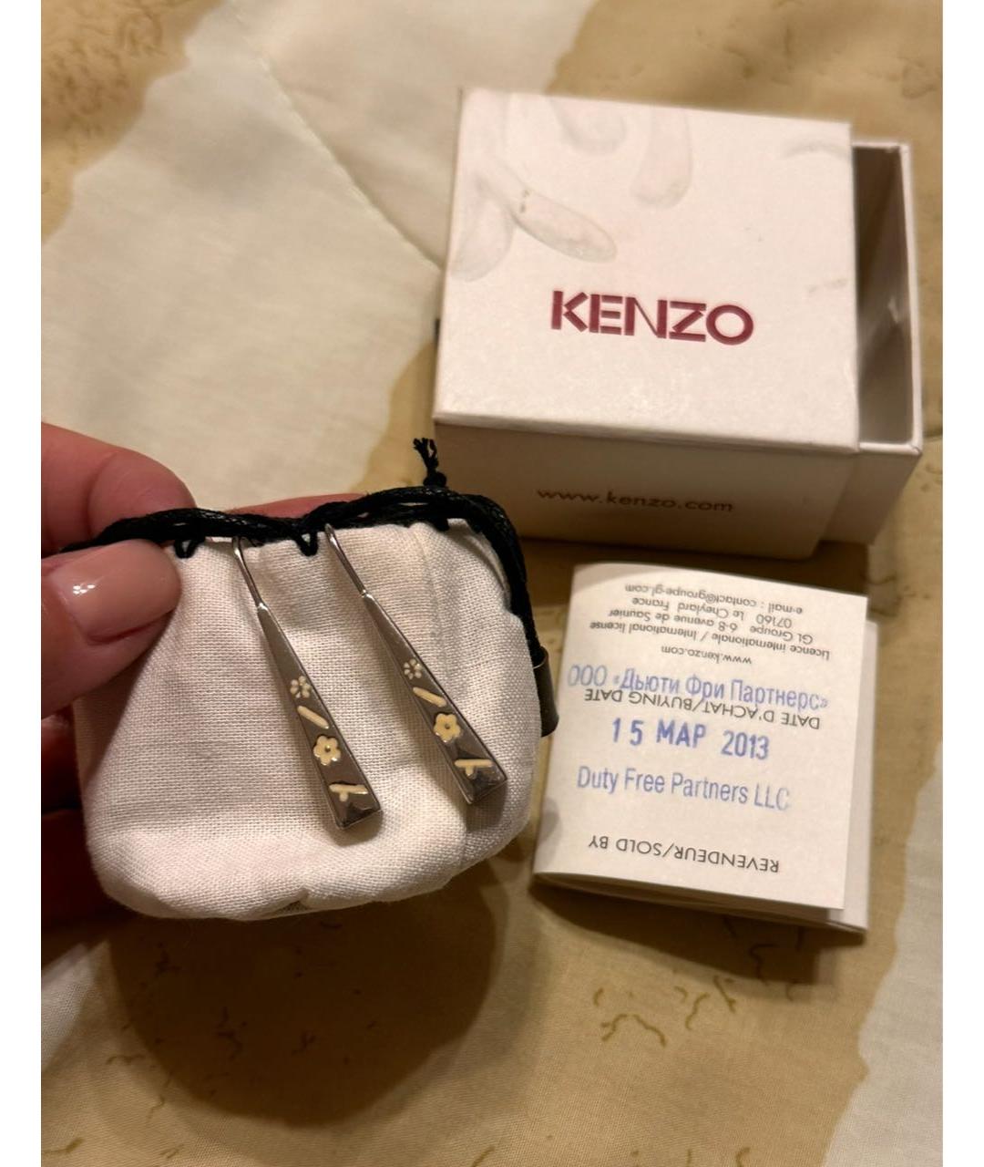 KENZO Серебряные металлические серьги, фото 8